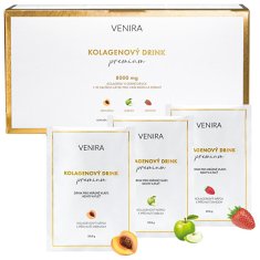 Venira Kolagénový drink pre vlasy, nechty a pleť s príchuťou (marhuľa, jablko, jahoda) 30 sáčkov