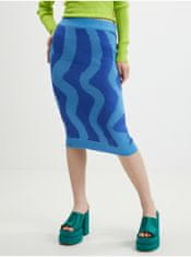 Noisy May Modrá dámska vzorovaná svetrová midi sukňa Noisy May Cosmic XS