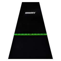 One80 Gumený koberec so zelenou hranicou hodu ONE80 300×90cm, čierny
