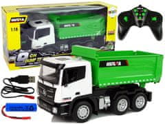 Lean-toys Diaľkovo ovládaný príves 1:18 Green Huina 2.4G Lifting Trailer