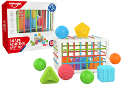 Lean-toys Flexibilné kocky na triedenie loptičiek pre bábätká