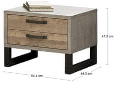 nabbi Nočný stolík so zásuvkami Bova BC - pieskový dub / woodcon