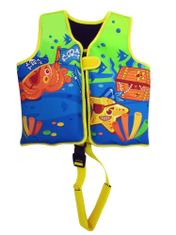 HolidaySport Detská neoprénová plávacia vesta Neo Splash Pirates žltá 18-30 kg