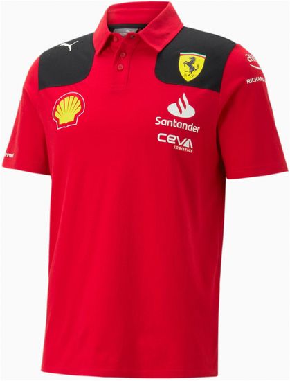 Ferrari polo tričko SF TEAM 23 černo-žlto-bielo-červené