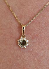 A-B A-B Zlatý prívesok Snowdrop s moldavitom a diamantmi Sl1-g 0,2040 ct jw-AUVD1071