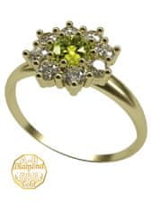 A-B A-B Zlatý prsteň Snowdrop s moldavitom a diamantmi Sl1-g 0,2040ct jw-AUVD3071, 59 mm
