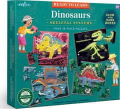 eeBoo Svietiace puzzle Dinosaury 4x36 dielikov