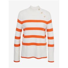 Orsay Oranžovo-biely dámsky pruhovaný sveter ORSAY_507493-001000 M