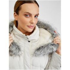 Orsay Krémová dámska zimná prešívaná bunda s opaskom ORSAY_814014-029000 40