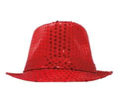 Guirca Párty klobúk červený s trblietkami