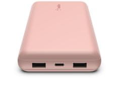 Belkin USB-C 15W PowerBanka 20000 mAh, ružová, BPB012btRG
