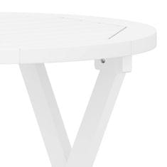 Vidaxl Skladací záhradný stôl biely Ø46 cm masívne akáciové drevo