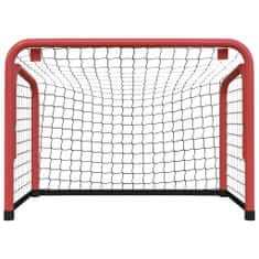 Vidaxl Hokejová bránka a sieť červeno-čierna 68x32x47cm oceľ+polyester