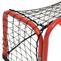 Vidaxl Hokejová bránka a sieť červeno-čierna 68x32x47cm oceľ+polyester