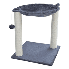 BB-Shop Tmavo šedý škrabací stĺpik pre mačky, strom pre mačky | Stojaca hojdacia sieť na sisalových stĺpikoch