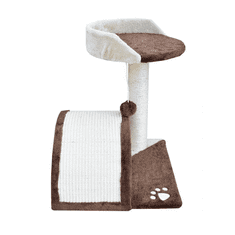 BB-Shop Hnedo-biele škrabadlo pre mačky s vyhliadkovou plošinou | Hojdacia sieť | Lehátko