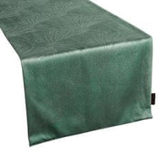 DESIGN 91 Behúň na stôl Goja, zelený s lesklým vzorom 40 x 140 cm
