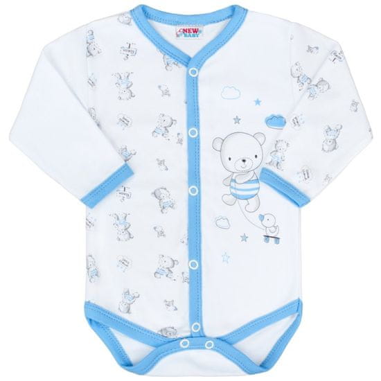 NEW BABY Dojčenské celorozopínacie body New Baby Bears modré 56 (0-3m)