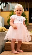 NEW BABY Dojčenské šatôčky s tylovou sukienkou New Baby Wonderful sivé 80 (9-12m)