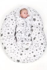 NEW BABY Obliečka na dojčiaci vankúš v tvare C New Baby Sloníky bielo-sivá 