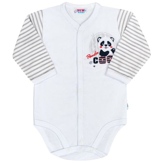 NEW BABY Dojčenské celorozopínacie body s dlhým rukávom New Baby Panda 62 (3-6m)
