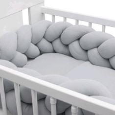 NEW BABY Mušelínový set do postieľky s výplňou New Baby 100x70 cm svetlo sivý 