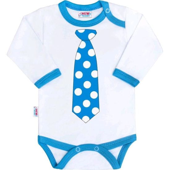 NEW BABY Body s potlačou New Baby s tyrkysovou kravatou 68 (4-6m)