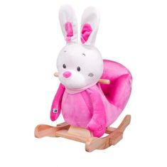 PLAYTO Hojdacia hračka s melódiou PlayTo králiček ružová 