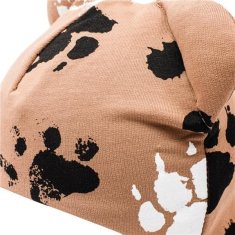 NEW BABY Dojčenská bavlnená čiapka s uškami New Baby Paw horčicová 68 (4-6m)