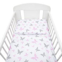 NEW BABY 2-dielne posteľné obliečky New Baby 90/120 cm biele motýle 