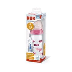 Nuk Sklenená dojčenská fľaša NUK First Choice s kontrolou teploty 240 ml ružová 