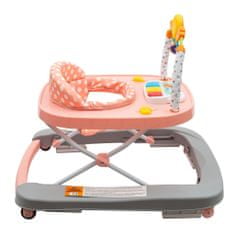 NEW BABY Detské chodítko so silikónovými kolieskami New Baby Forest Kingdom Pink 