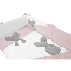 BELISIMA 3-dielne posteľné obliečky Belisima Mouse 100/135 ružové 