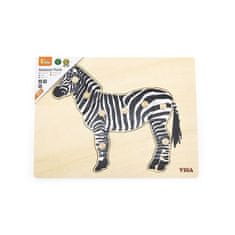 Viga Detské drevené puzzle s úchytmi Montessori Viga Zebra 