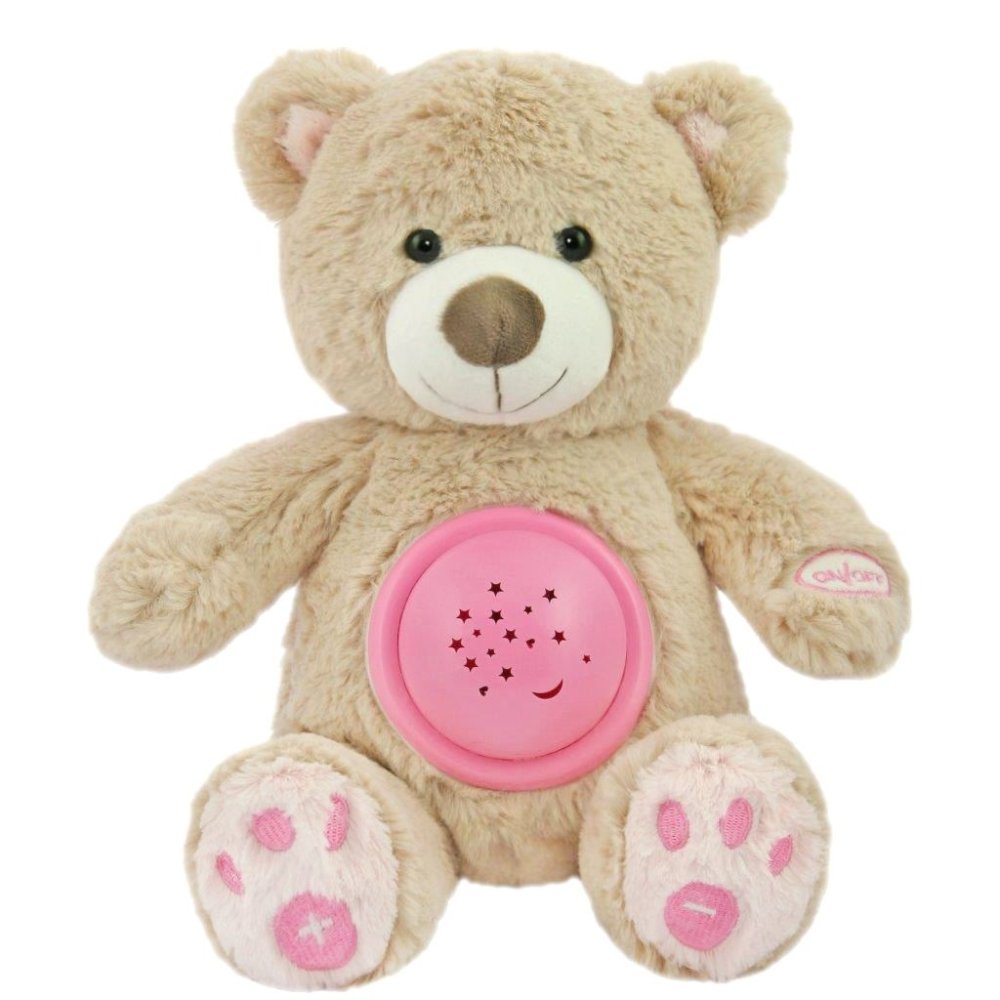 Baby Mix Plyšový zaspávačik medvedík s projektorom Baby Mix ružový