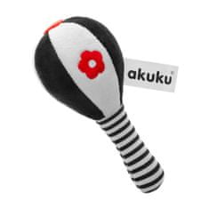 AKUKU Detská senzorická kontrastná hračka s hrkálkou Akuku Palička 