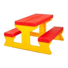 STAR PLUS Detský záhradný nábytok - Stôl a lavičky červeno-žltý 