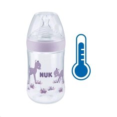 Nuk Dojčenská fľaša NUK Nature Sense s kontrolou teploty 260 ml fialová 