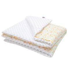 NEW BABY Detská deka z Minky s výplňou New Baby Harmony biela 70x100 cm 