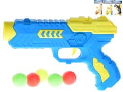 Pištoľ na guličky 22,5 cm + 6 nábojov (žltá, modrá, oranžová, čierna)
