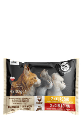 Zoohurt Multipak Set Filety V Omáčke Pre Mačky Hovädzí Losos A Kuracie Teľacie Mäso 9x 4x100g