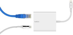 Belkin adaptér Lightning to ethernet, biely, B2B165bt