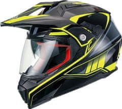 MAXX FS 606 Enduro helma so slnečnou clonou čierno zelená reflexná L černozelená reflexní