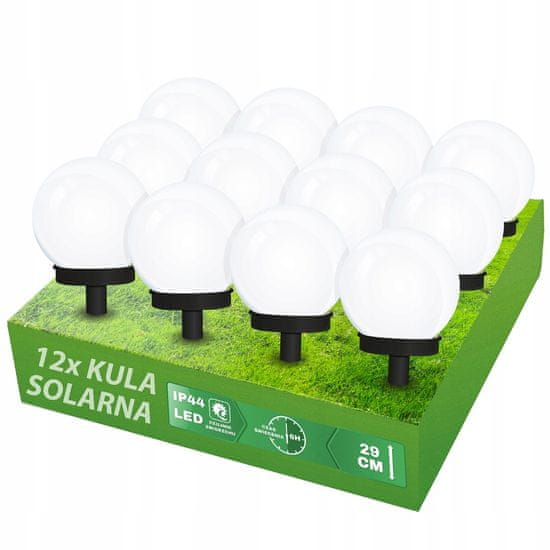 LUMILED 12x Solárna záhradná lampa LED do zeme ATRIS 10cm