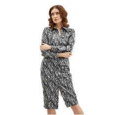 Orsay Béžovo-čierne dámske vzorované košeľové šaty zo semišu ORSA 34 ORSAY_410247-044000 38