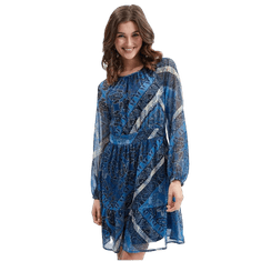 Orsay Tmavomodré dámske vzorované šaty ORSAY_442283503000 40