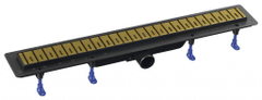 POLYSAN Klaver podlahový žľab s roštom z nerezové oceli, l-810, dn50, zlato mat (73731GB)