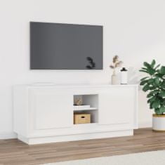 Vidaxl TV skrinka lesklá biela 102x35x45 cm spracované drevo