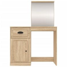 Vidaxl Toaletný stolík so zrkadlom dub sonoma 90x50x132,5 cm drevo