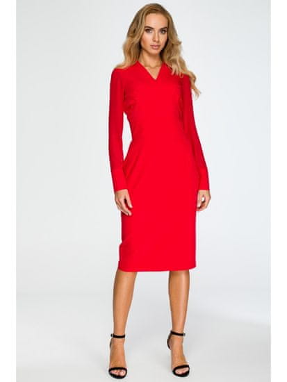 Style Stylove Dámske midi šaty Ishigune S136 červená